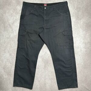 Wrangler Workwear Cargo Pants Mens Straight Leg Measures 42x30 Black